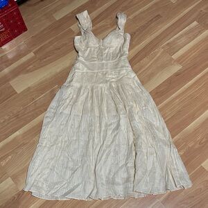 Elegant Cream Sleeveless Dress